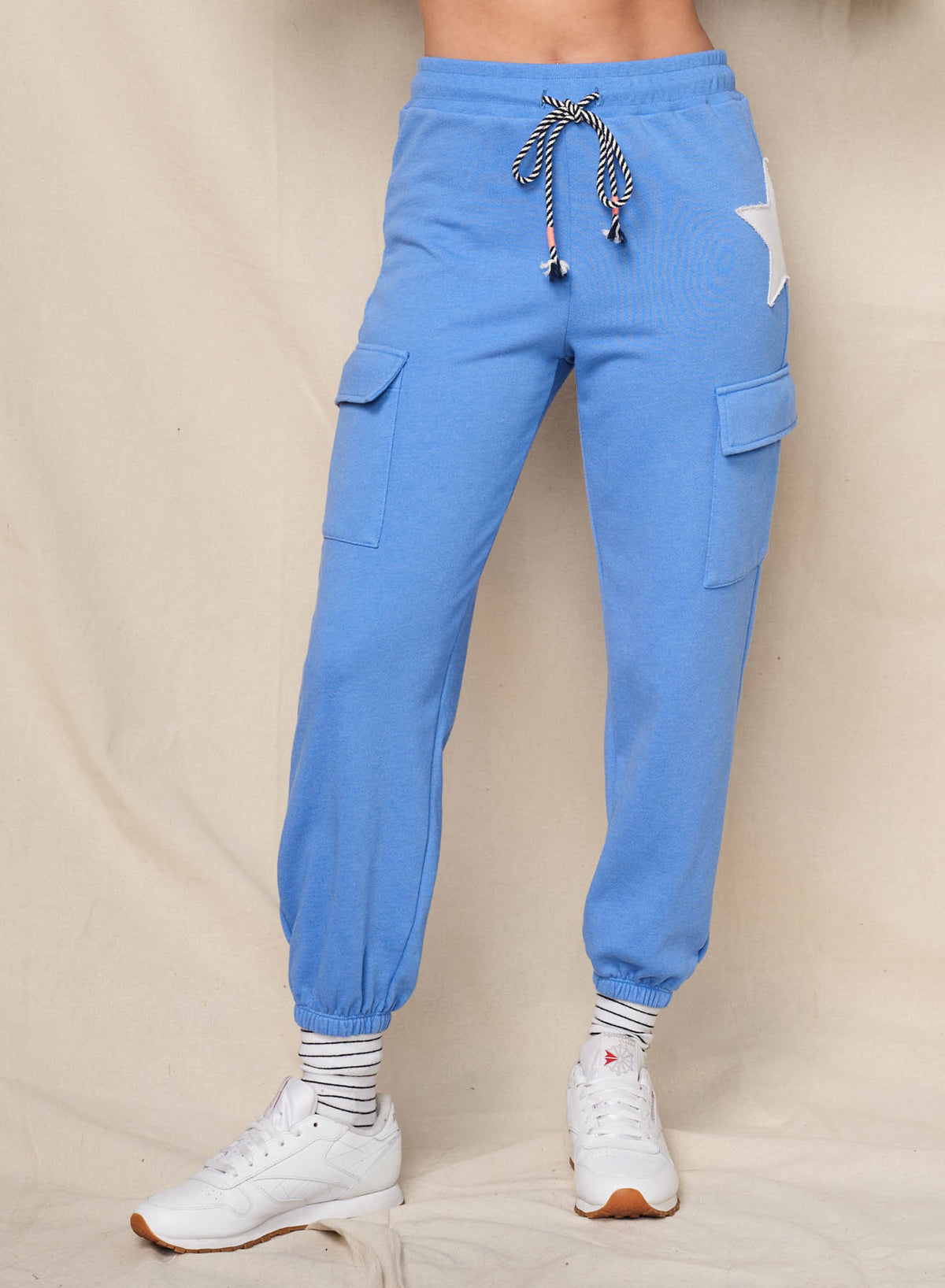 Sundry Cargo Sweatpant in Lagoon Blue