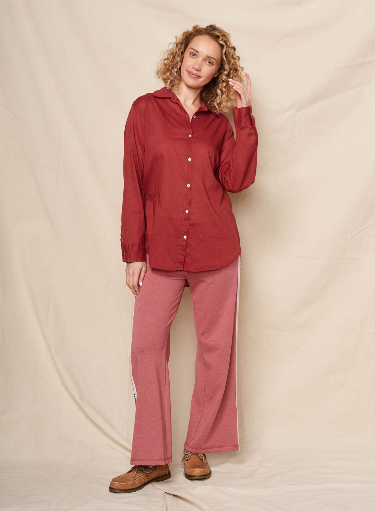 Sundry Desert Oversized Destinations Shirt in Tibet Red