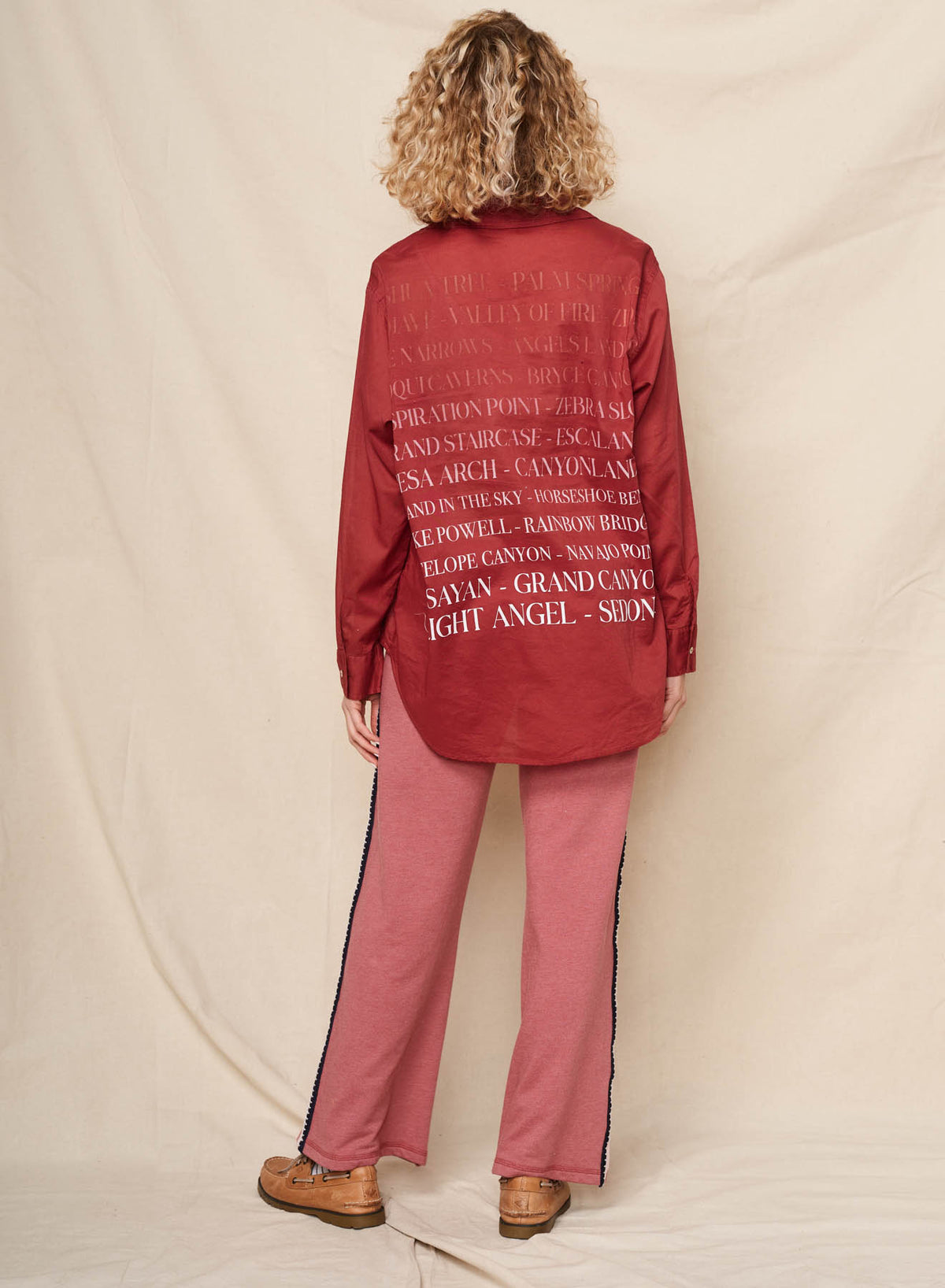 Sundry Desert Oversized Destinations Shirt in Tibet Red