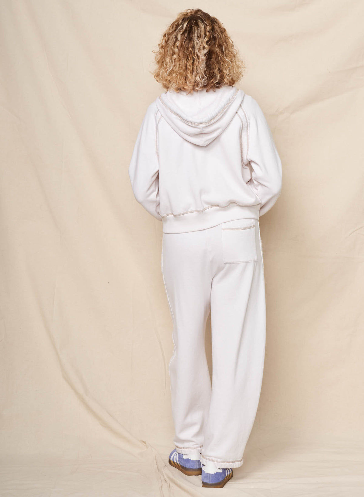 Sundry Raw Seamed Horizon Hoodie in Oyster