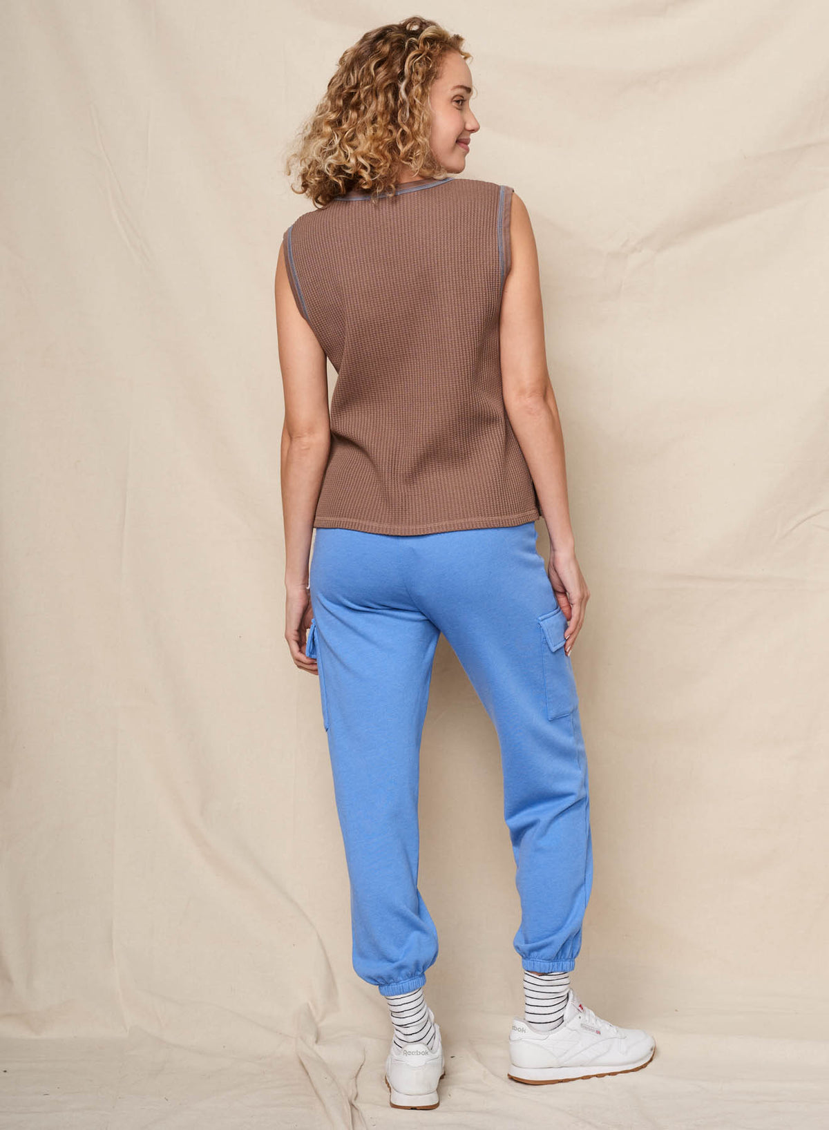 Sundry Ringer Tank in Taupe