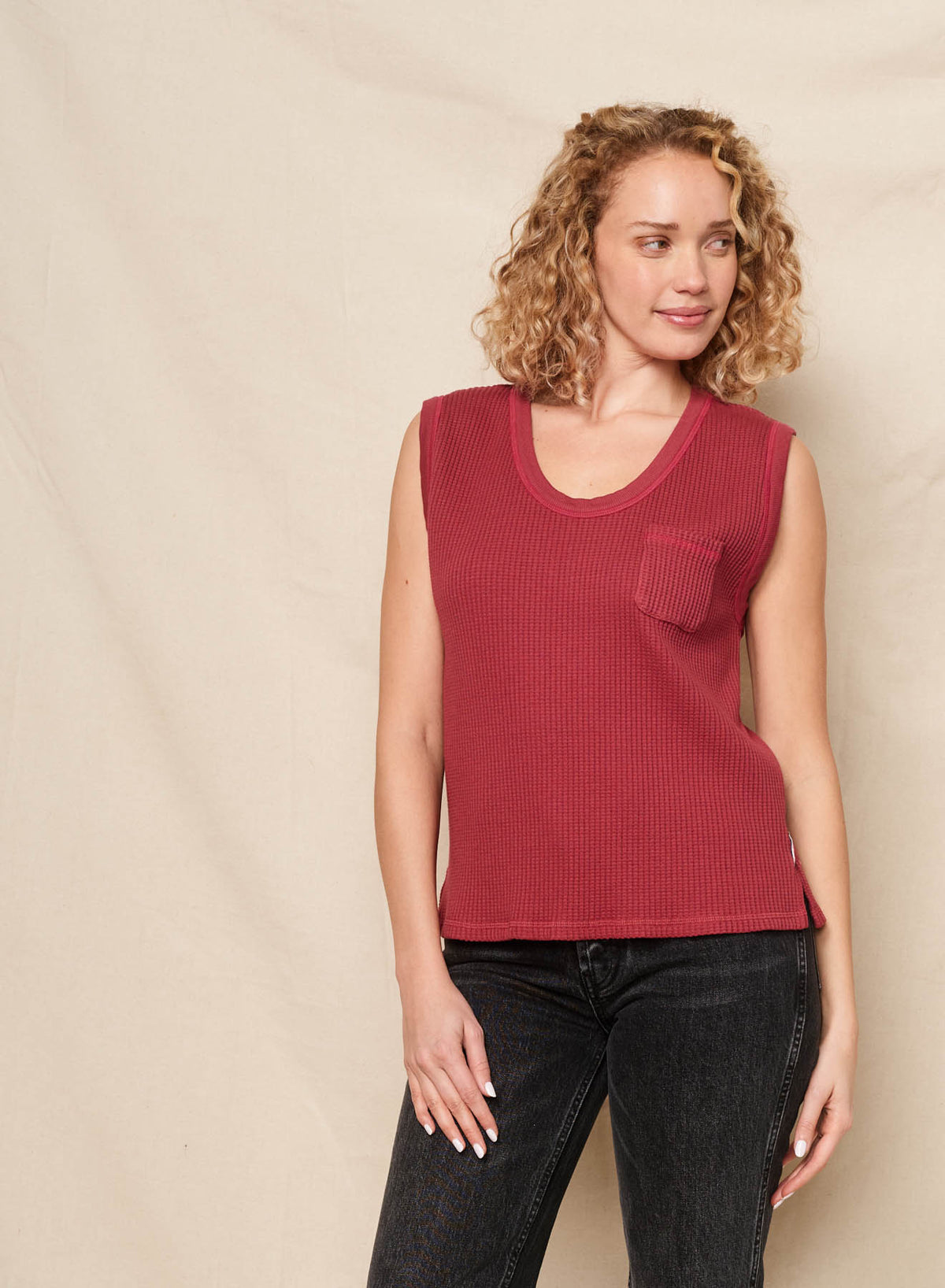 Sundry Ringer Tank in Tibet Red