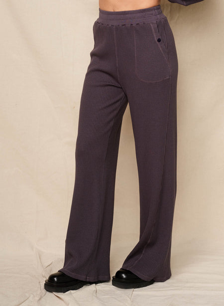 Sundry Flare Lounge Pant in Washed Black