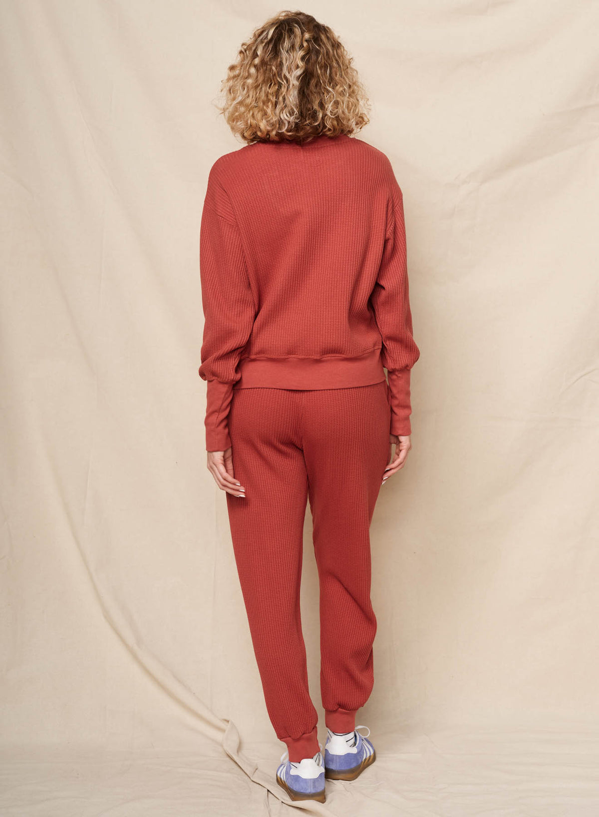 Sundry Bonjour Embroidery Oversized Popover in Burnt Brick