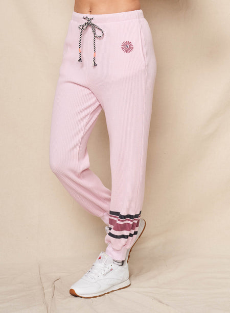 Sundry Heart Sun Stripes Jogger in Ballerina Pink
