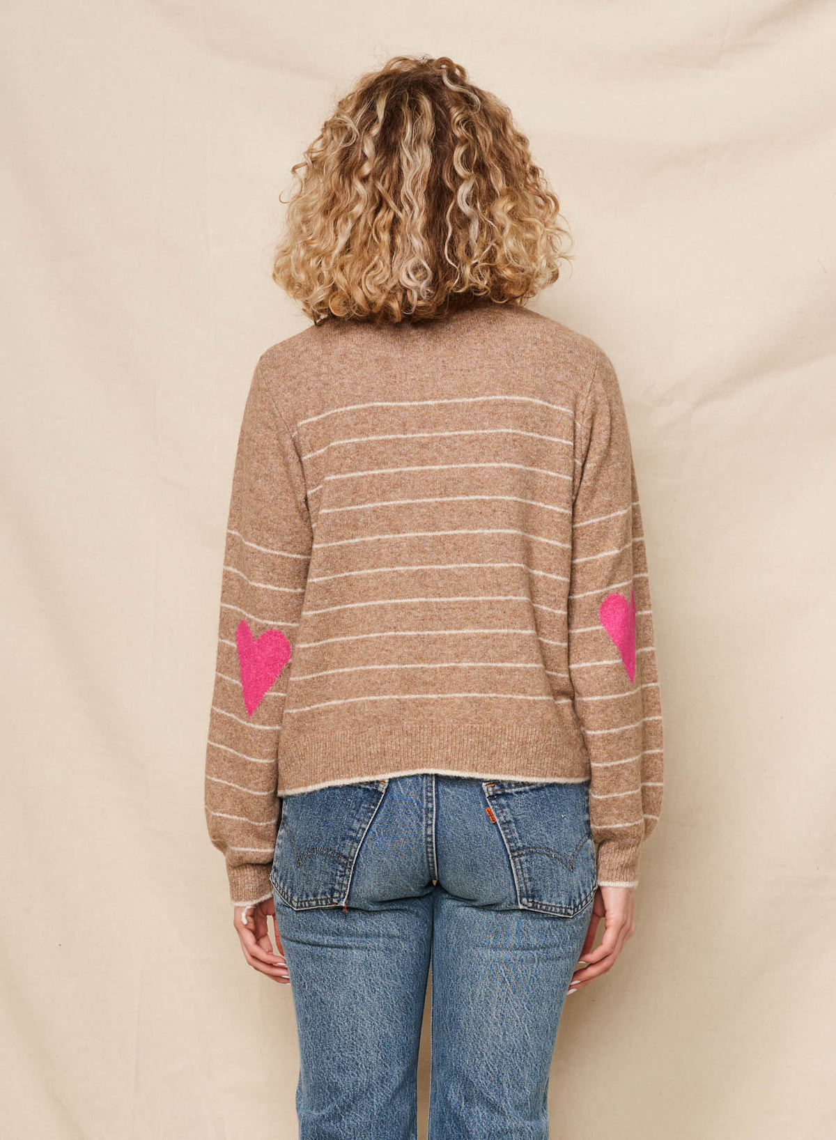 Sundry Xoxo Embroidery Pullover Sweater in Taupe