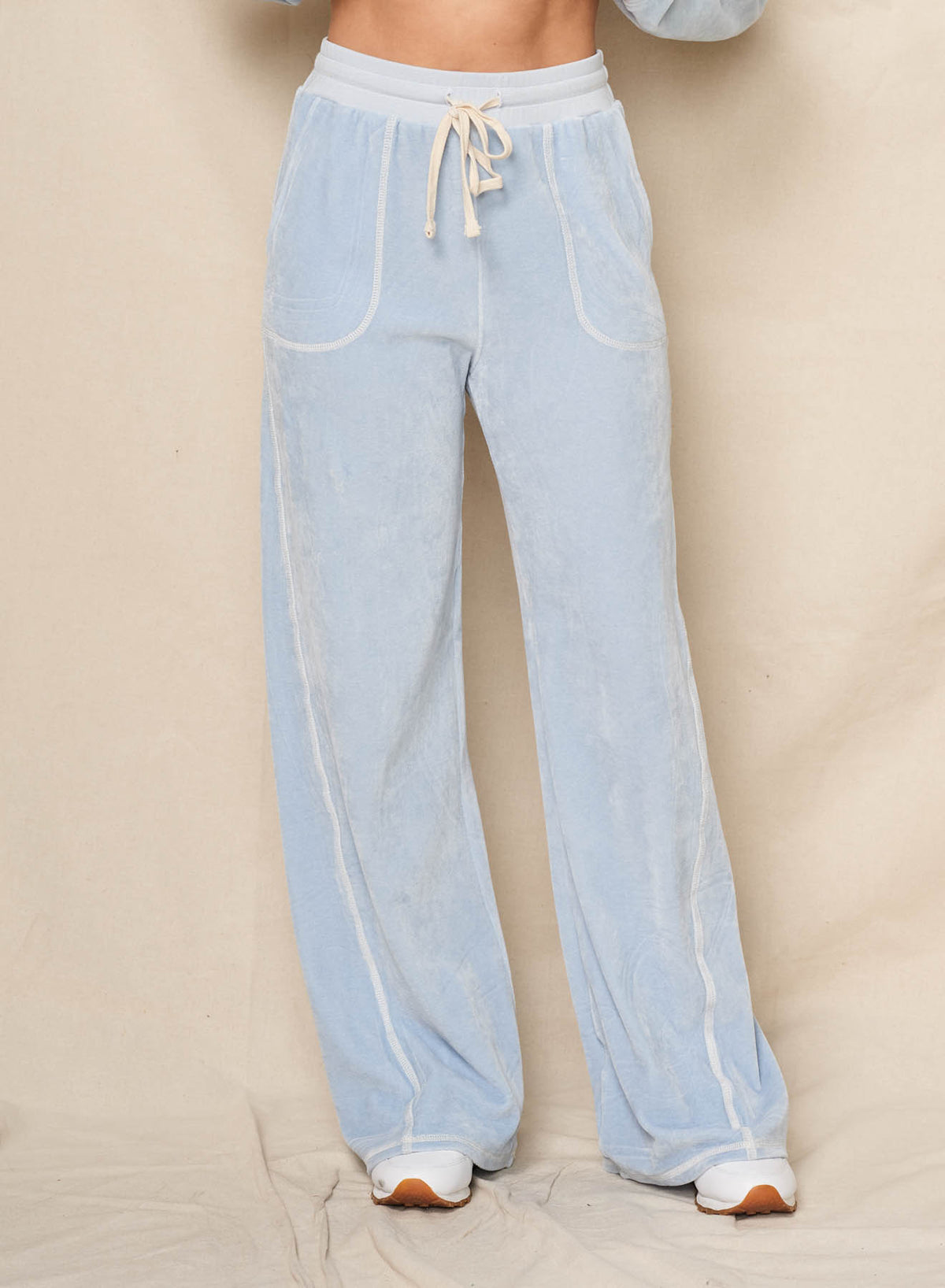 Sundry Velour Lounge Pant in Blue Wash