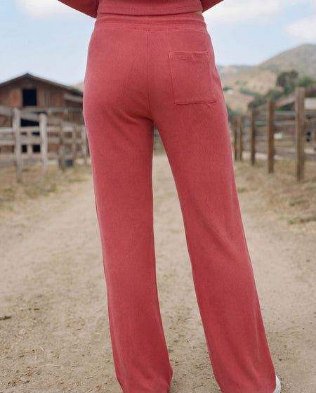 Sundry Lounge Straight Leg Pant in Berry