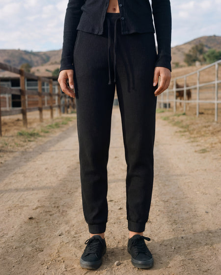 Sundry Thermal Athletic Sweatpant in Black