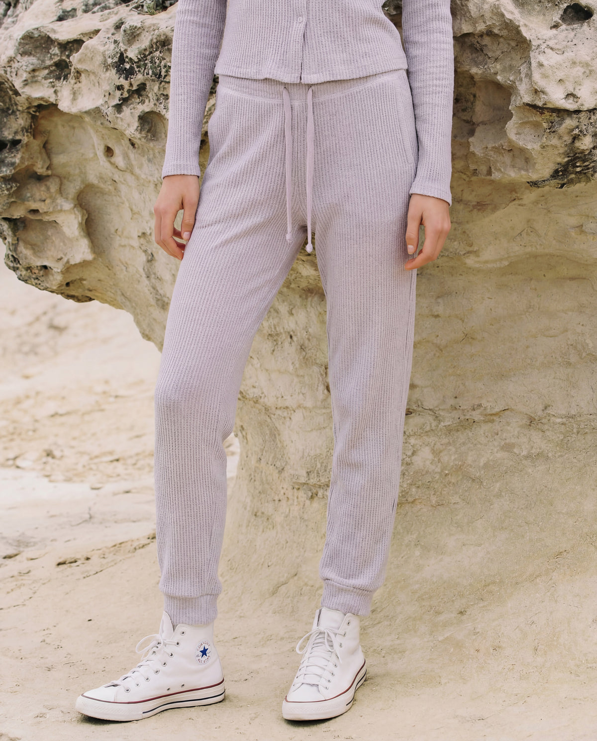 Sundry Thermal Athletic Sweatpant in Lilac Mist