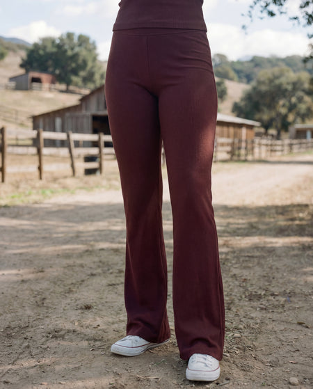 Sundry Flare Lounge Pant in Cocoa