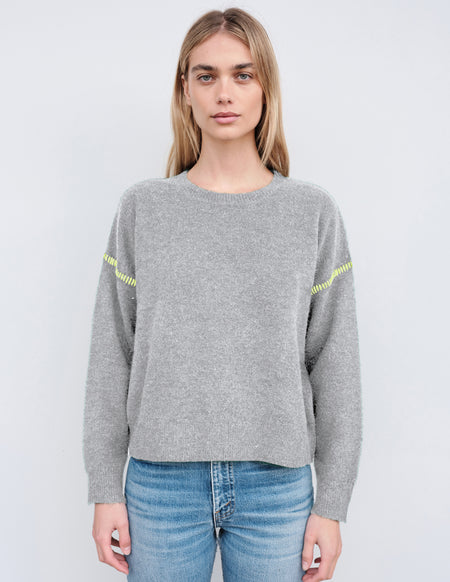 Sundry Oversized Sweater in Moonstone/Lime-campaign image