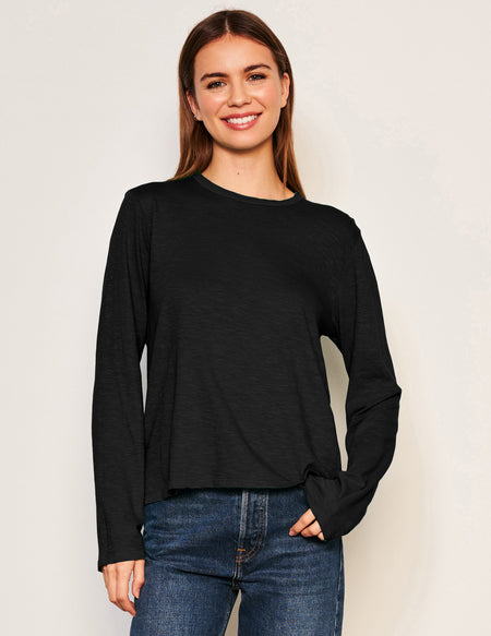Sundry Long Sleeve Crew in Black