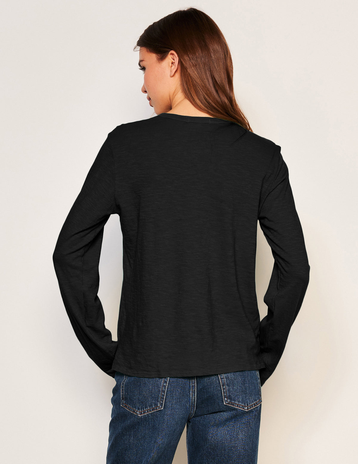 Sundry Long Sleeve Crew in Black