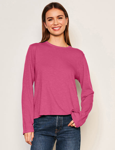 Sundry Long Sleeve Crew in Cranberry