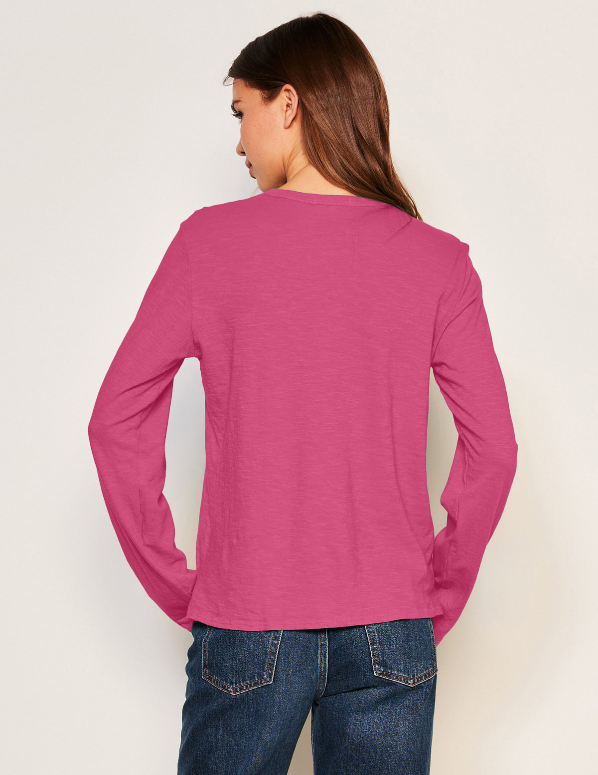 Sundry Long Sleeve Crew in Cranberry