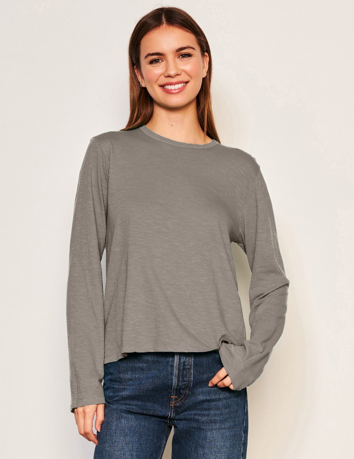 Sundry Long Sleeve Crew in Fern