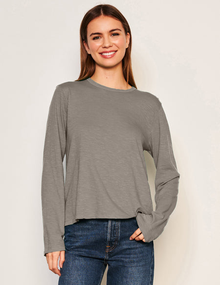 Sundry Long Sleeve Crew in Fern