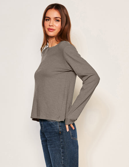 Sundry Long Sleeve Crew in Fern