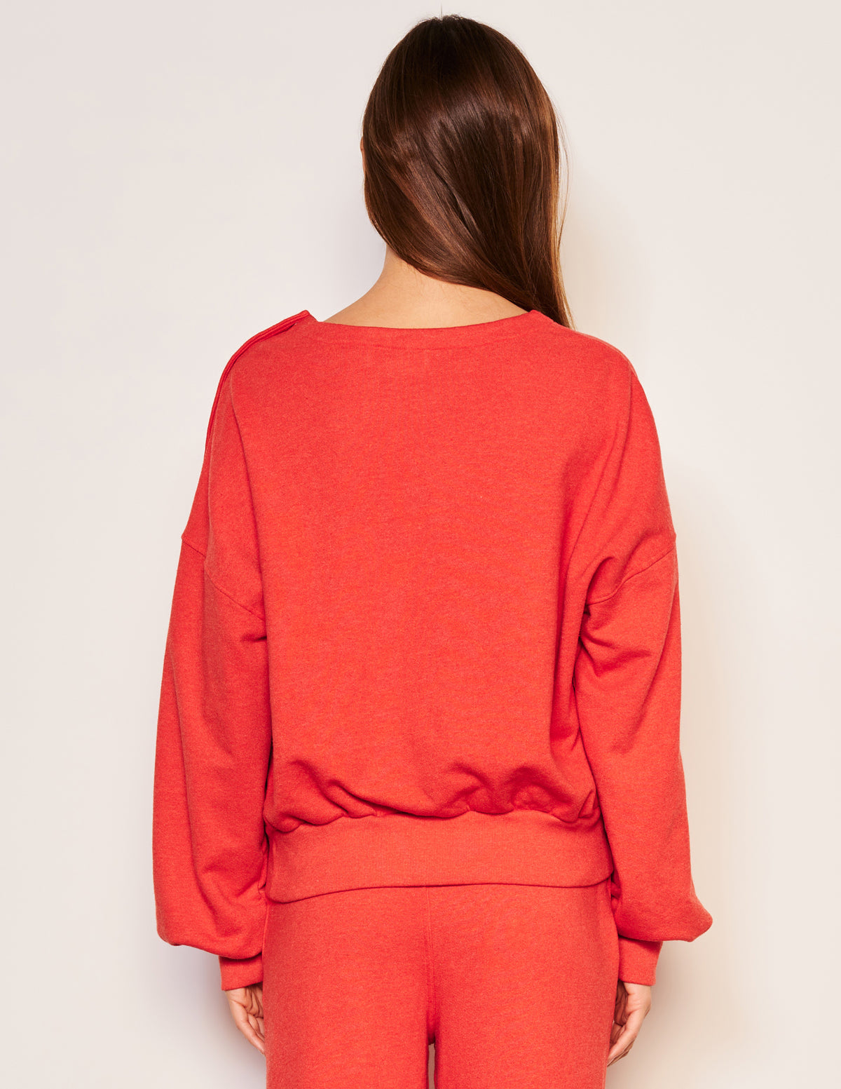 Sundry Snap Sweatshirt in Flare Red-back view
