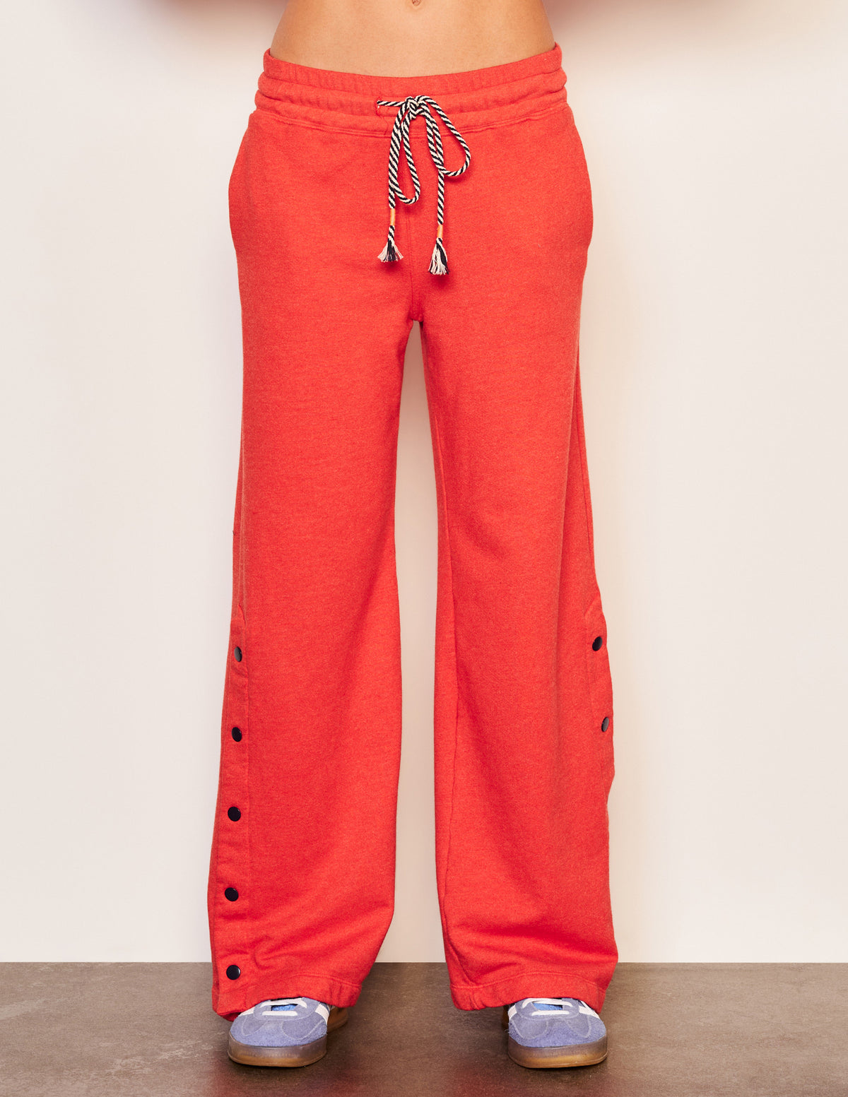Sundry Snap Lounge Pant in Flare Red-front view