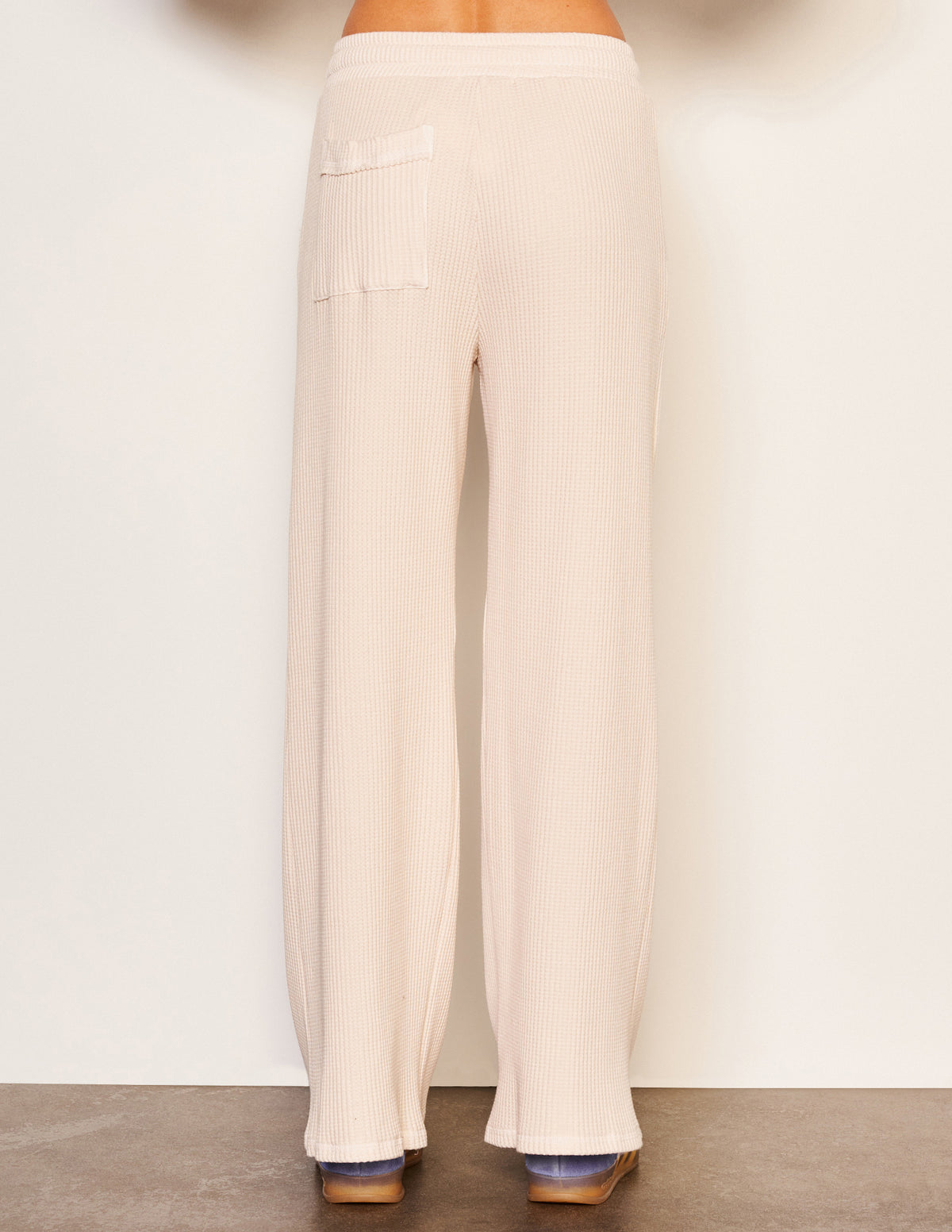 Sundry Thermal Wide Leg Pant in Oyster-back view