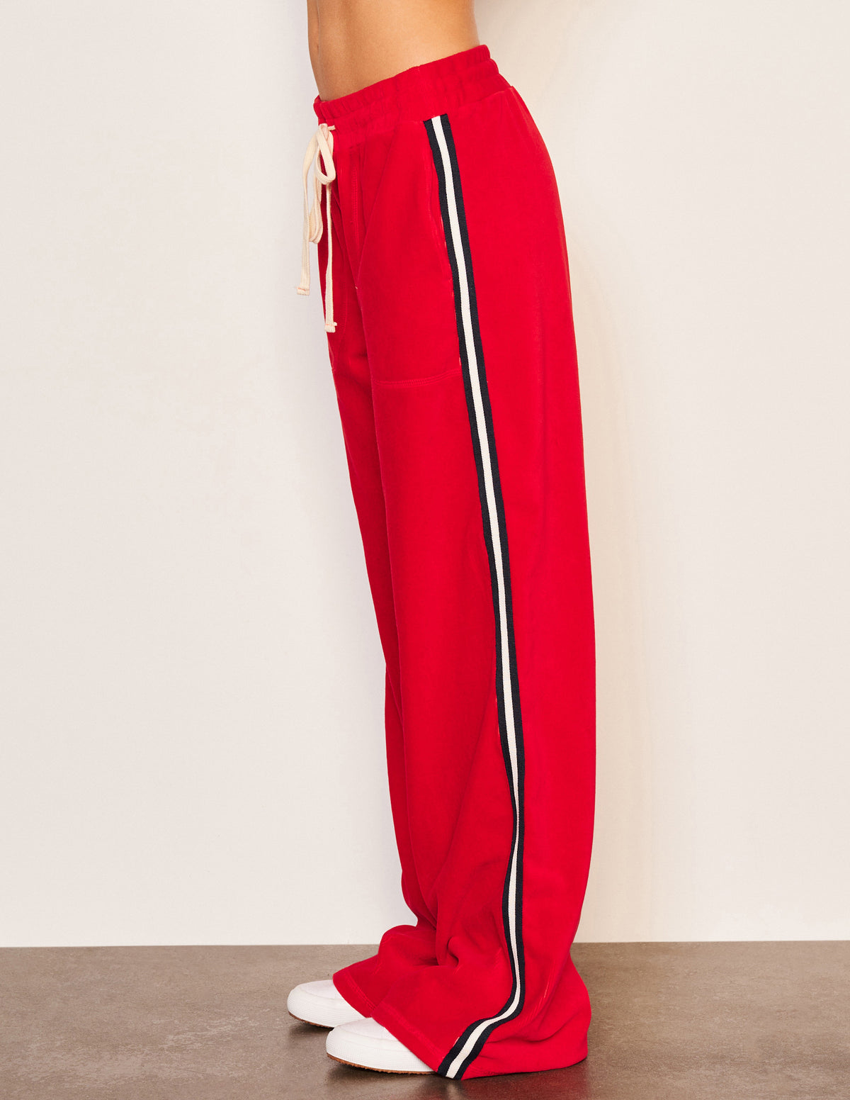 Sundry Relaxed Wide Leg Pant in Flare Red-side view