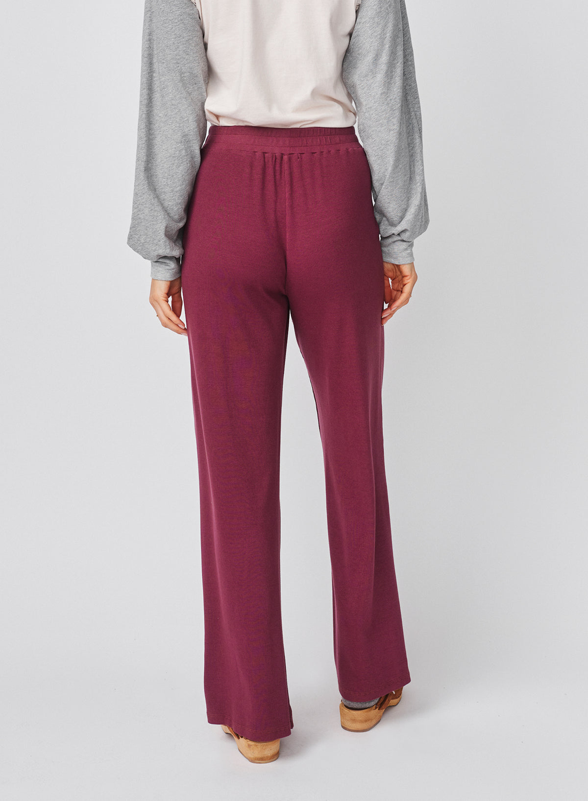 Sundry Lounge Flare Pant in Mulled Wine