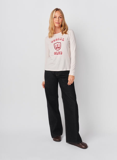 Sundry Social Club Long Sleeve Crew in Oyster