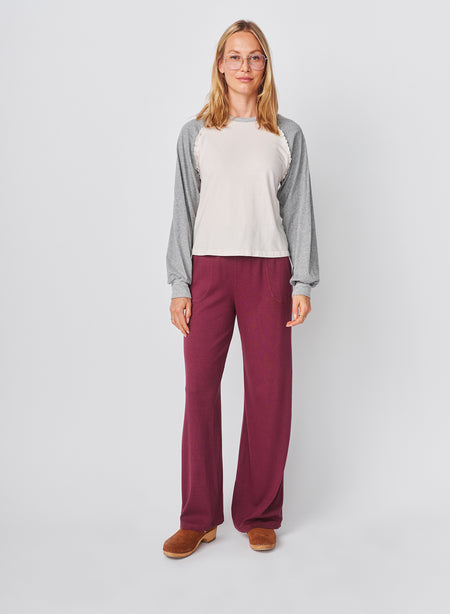 Sundy Ruffle Baseball Tee in Oyster