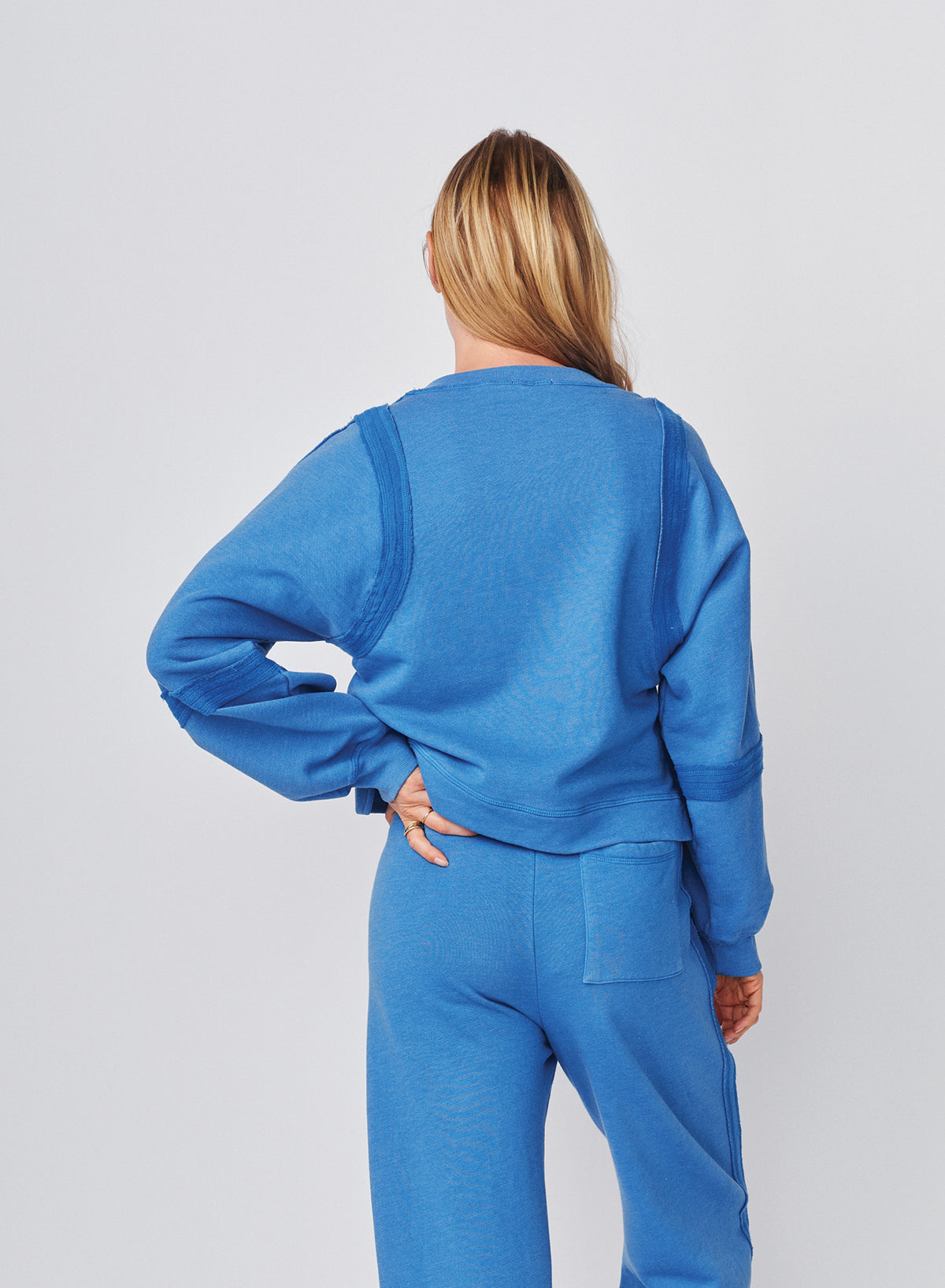 Sundry Raw Seamed Sweatshirt in Blue Ice