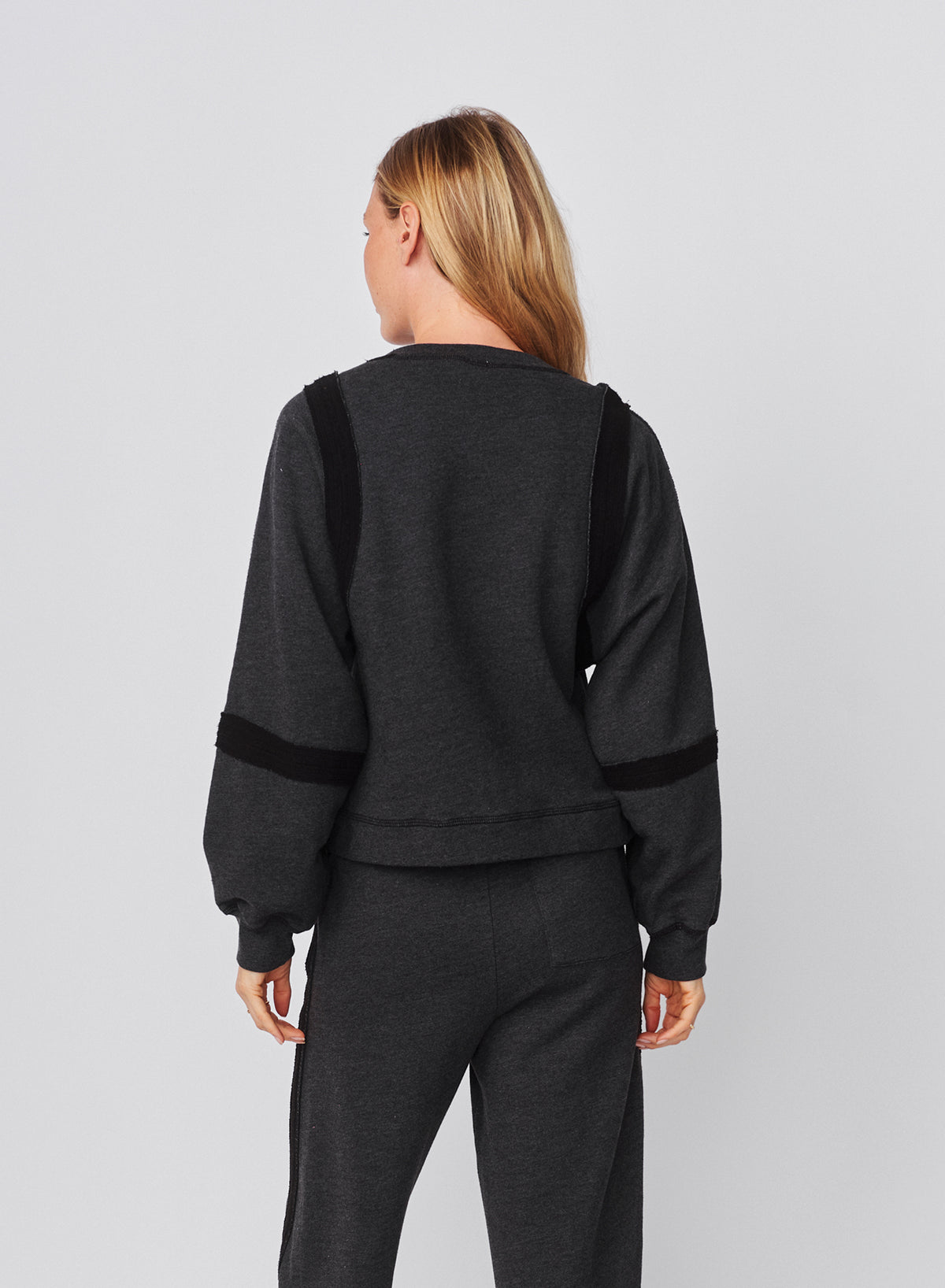 Sundry Raw Seamed Sweatshirt in Washed Black
