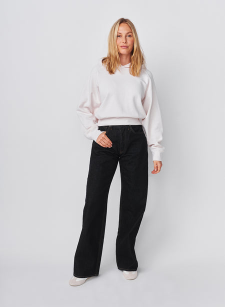 Sundry Cropped Hoodie in Oyster