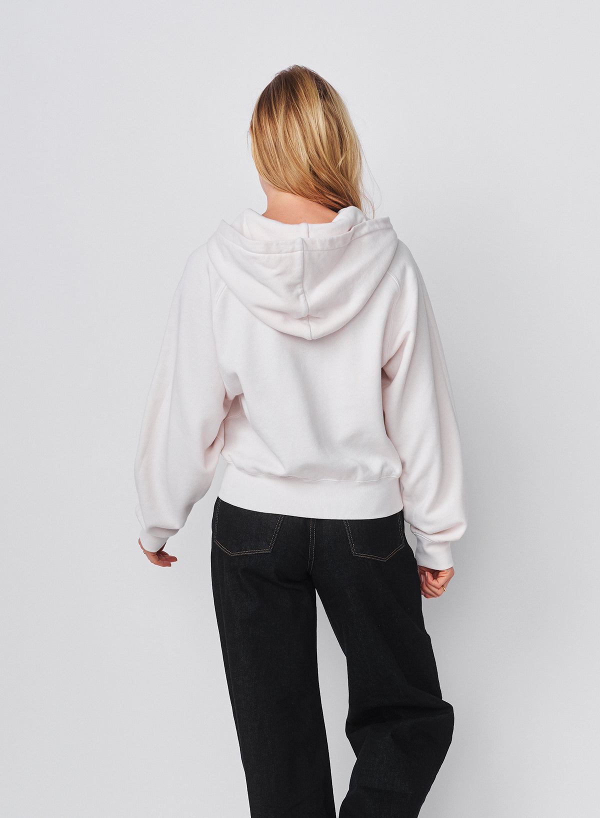 Sundry Cropped Hoodie in Oyster