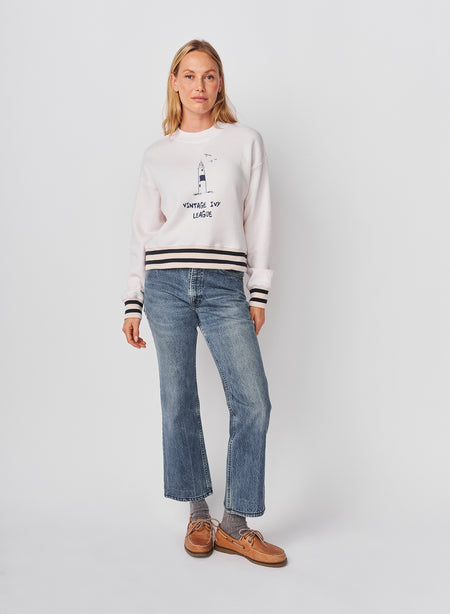 Sundry Vintage Ivy League Athletic Sweatshirt in Oyster