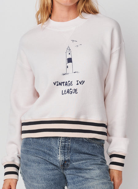 Sundry Vintage Ivy League Athletic Sweatshirt in Oyster