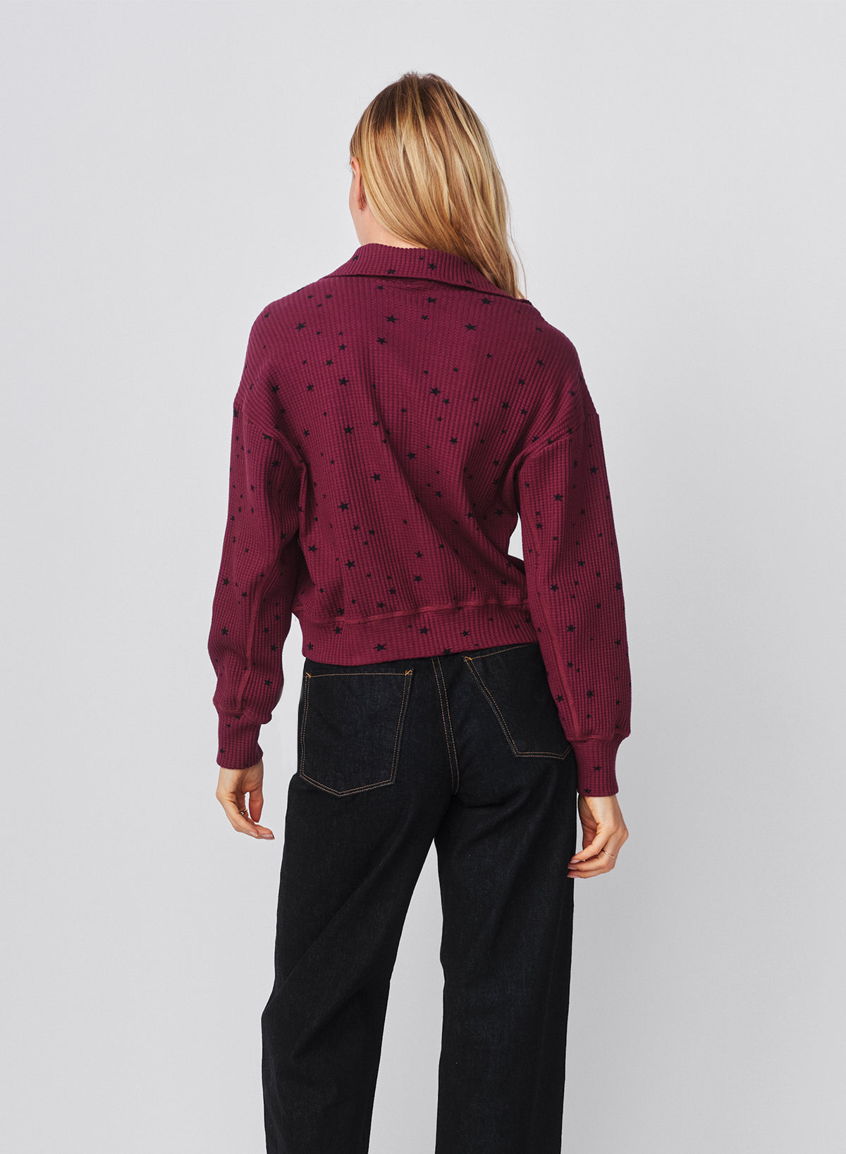 Sundry Stars Popover Polo in Mulled Wine