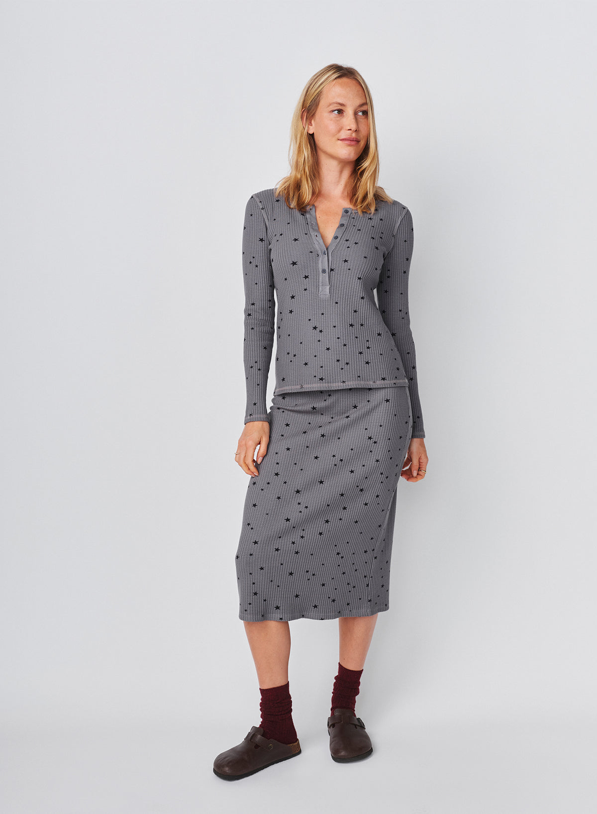 Sundry Stars Pencil Skirt in Steel