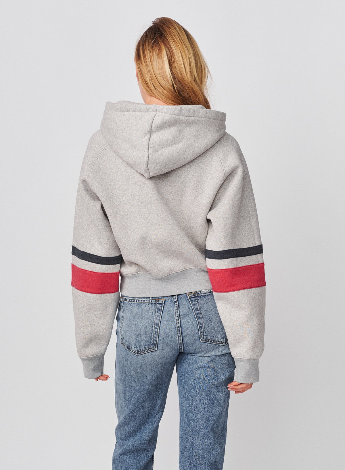 Sundry Academy Cropped Hoodie in Heather Grey