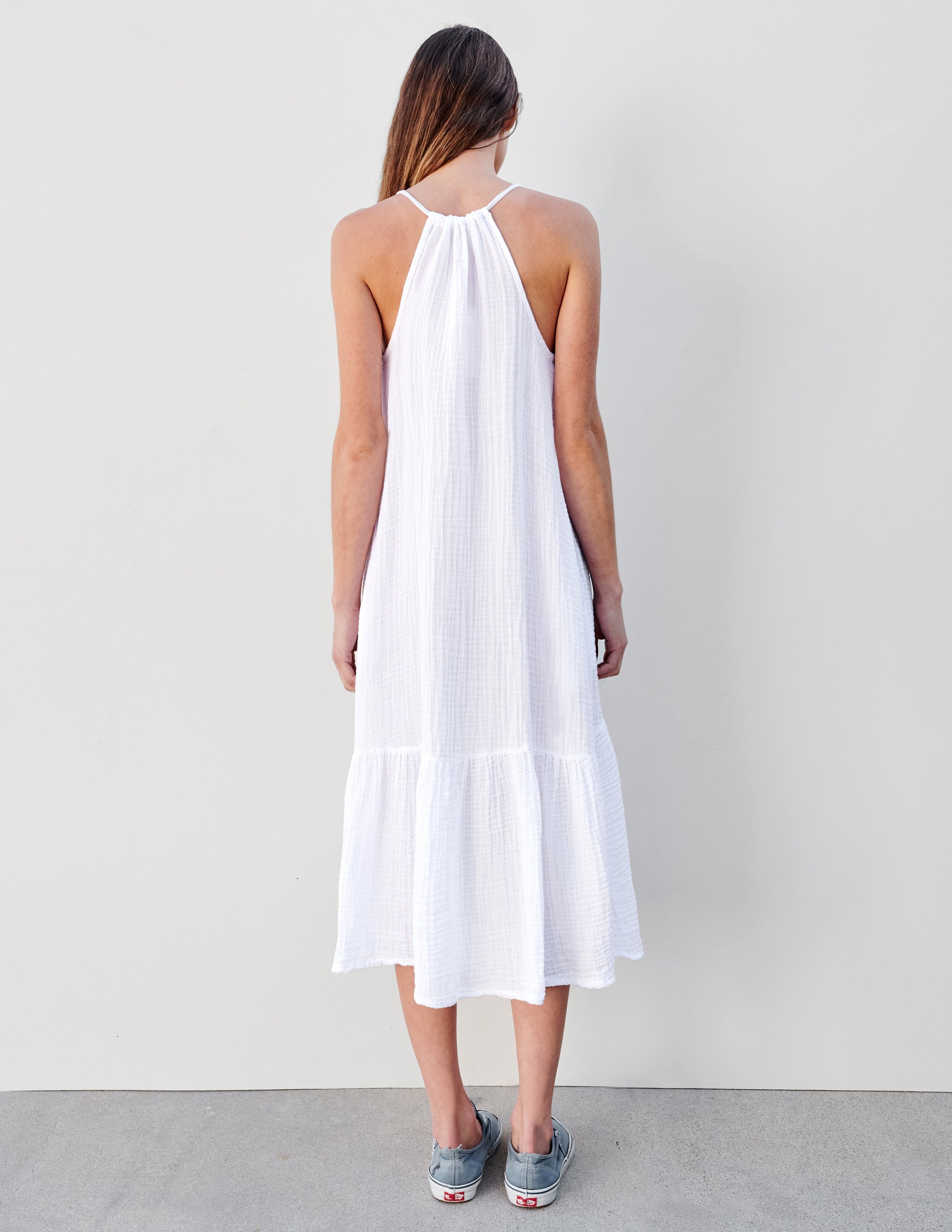 White flowy outlet sundress