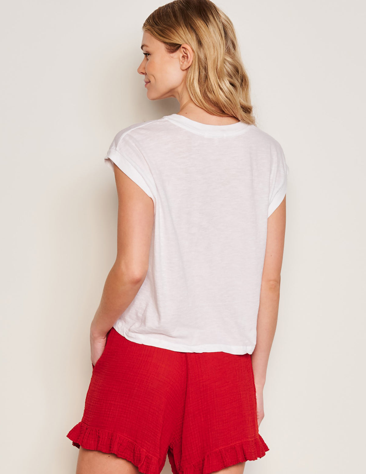 Sundry Easy Tank in Wheat-back view