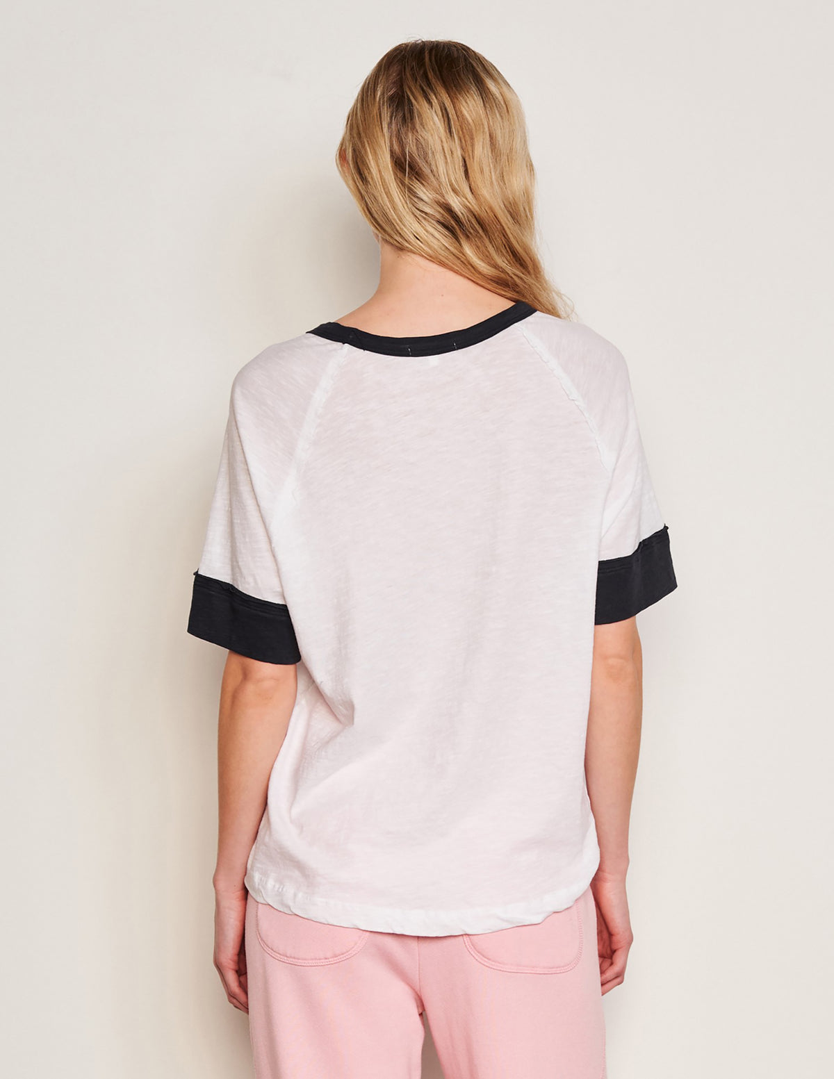 Sundry France LA Boyfriend Tee in Optic White-back view