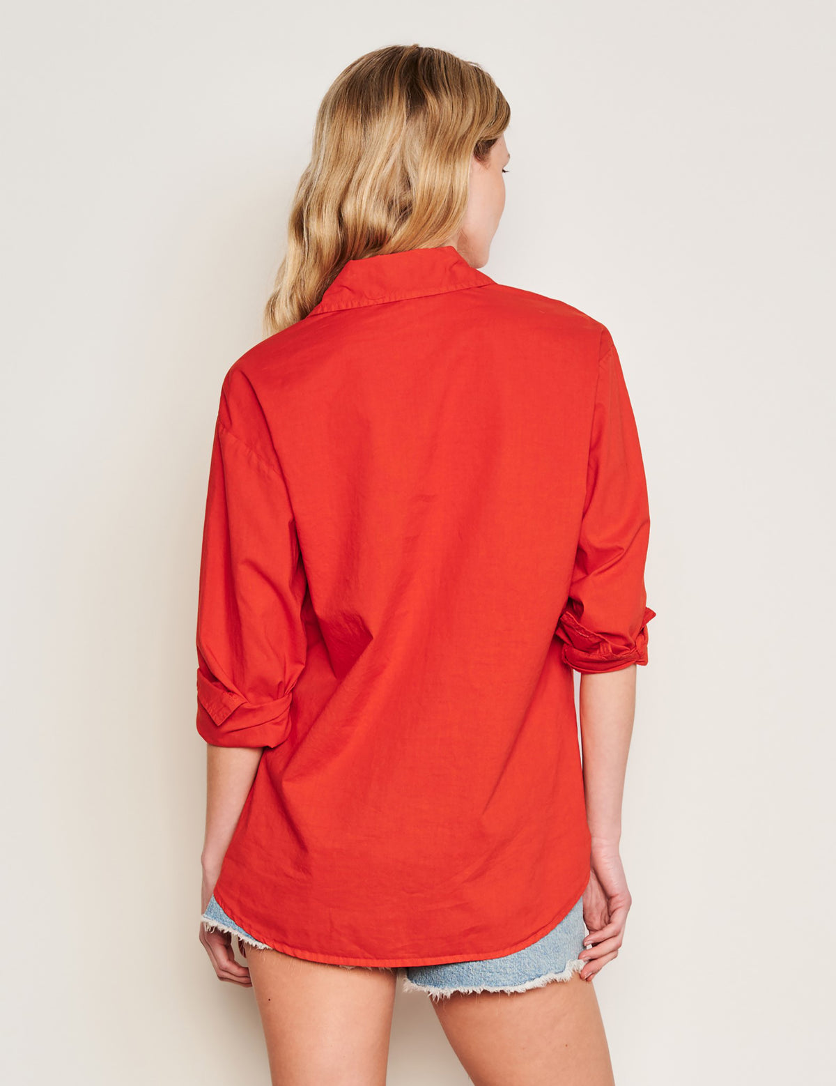 Sundry Classic Shirt in Burnt Red-back