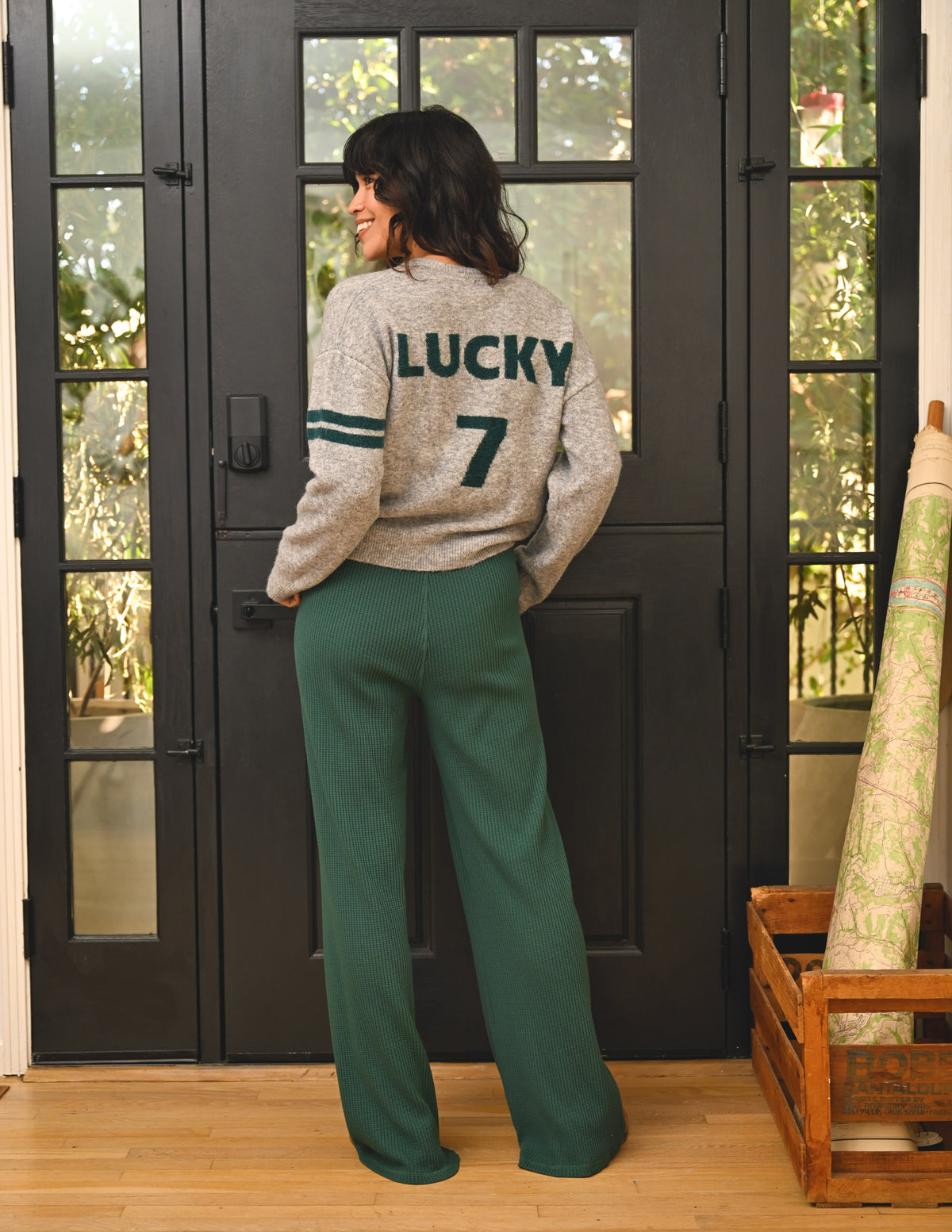 Sundry Flare Lounge Pant in Rainforest