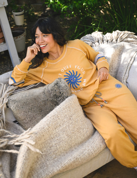 Sundry Sun & Stripes Sweatpant in Daffodil