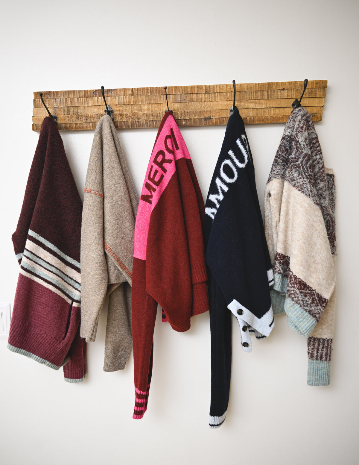 Sundry Crew with Baseball Stitching Sweater in Taupe