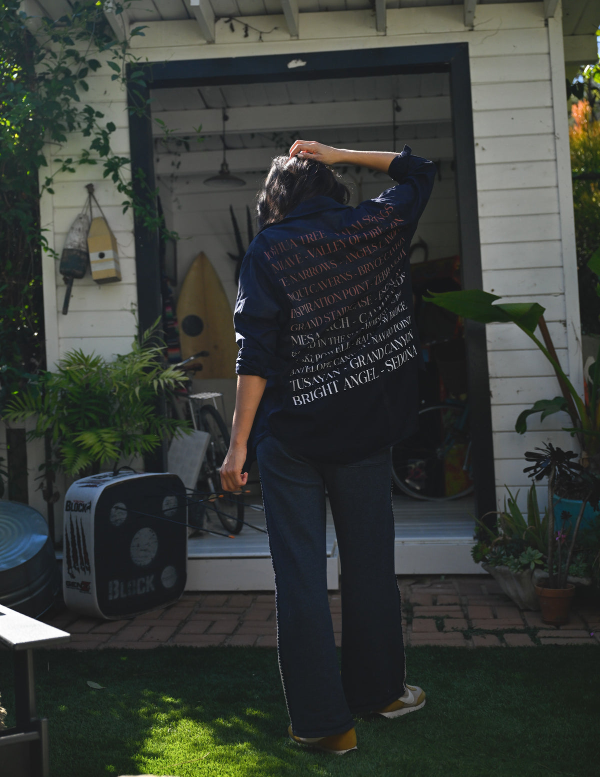 Sundry Desert Oversized Destinations Shirt in Deep Navy