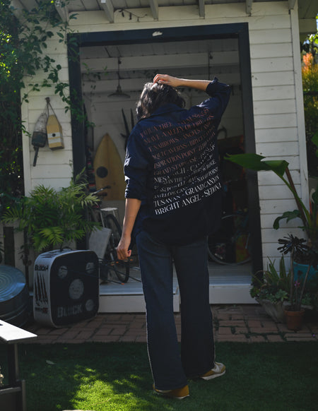 Sundry Desert Oversized Destinations Shirt in Deep Navy