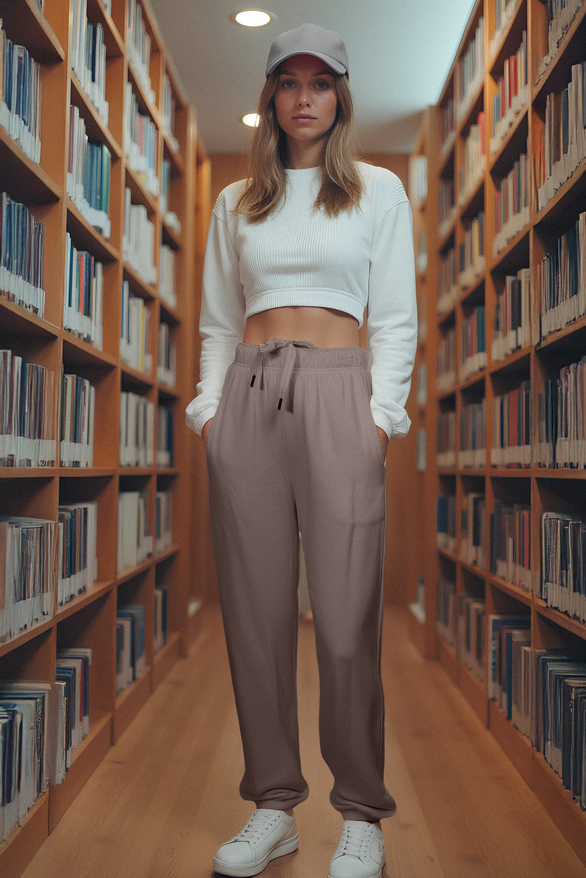 Sundry Softest Fleece Jogger in Latte
