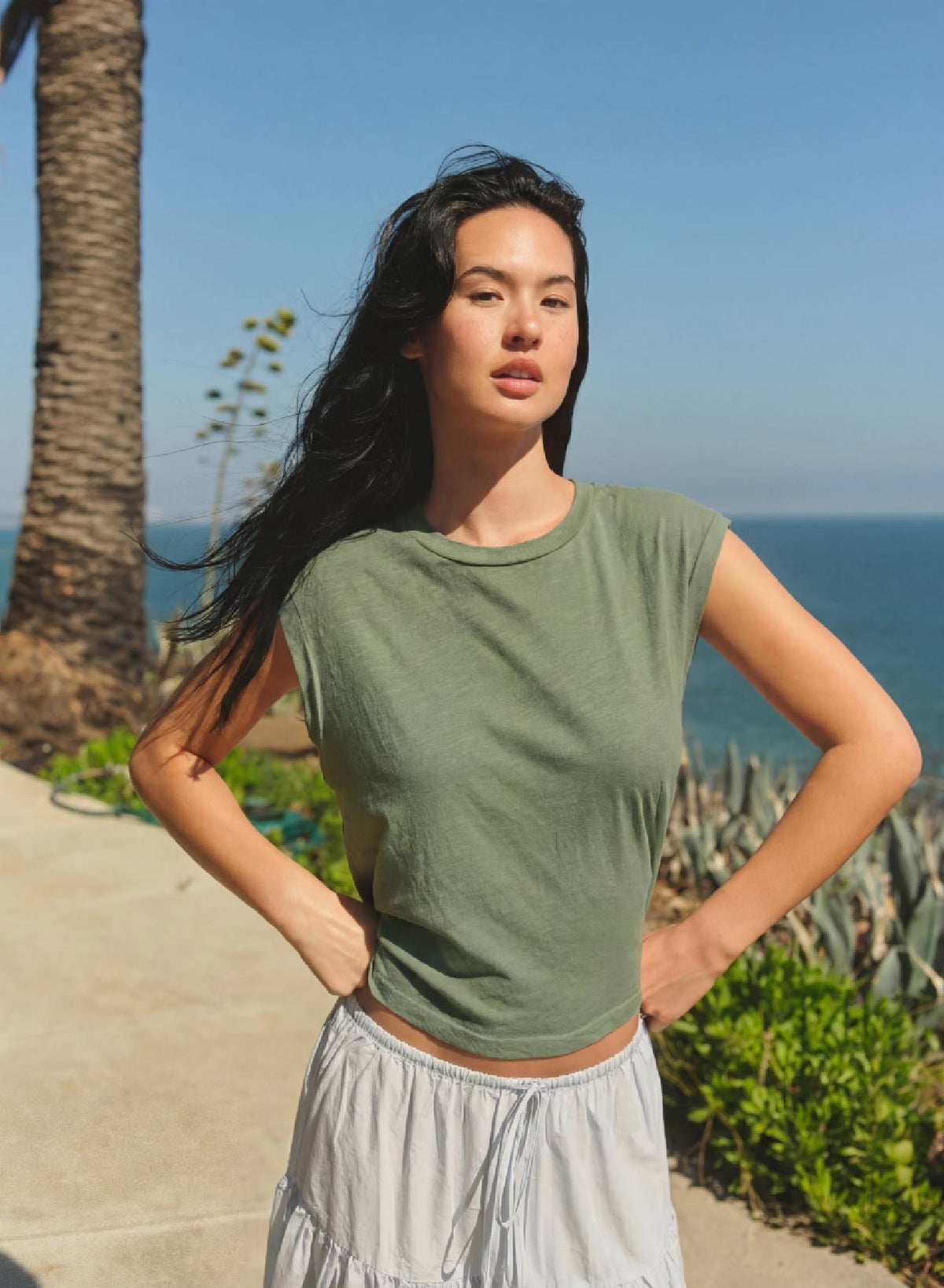 Sundry Muscle Tank in Loden